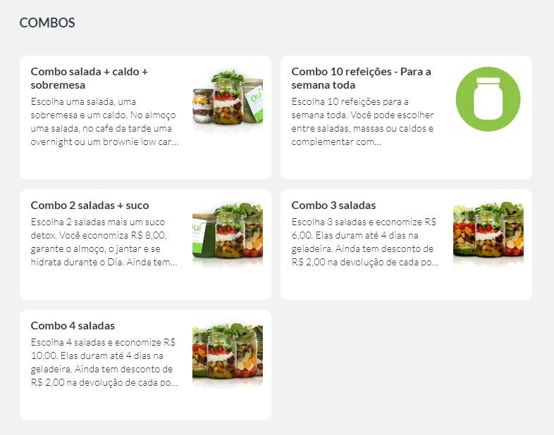Oui Saladas cardápio
