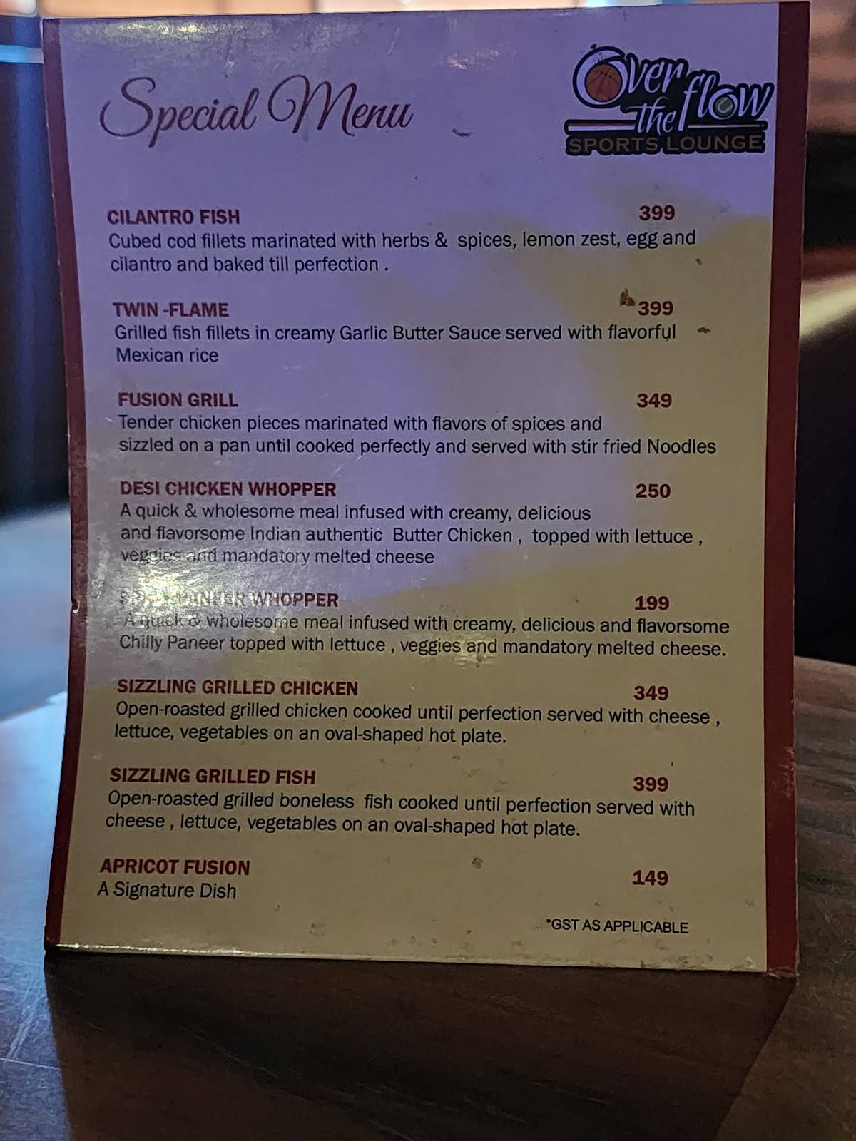 Over The Flow menu