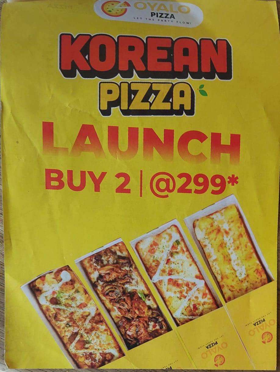 Oyalo pizza Nadarmedu menu