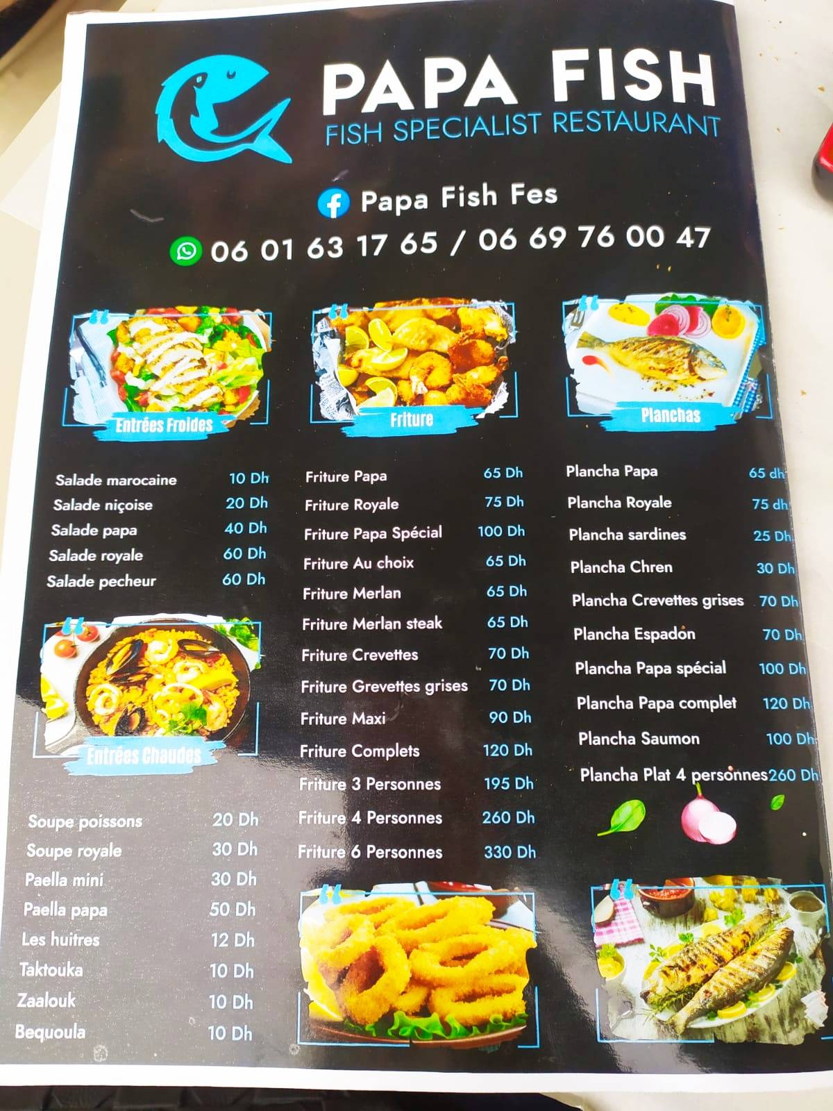 Menu de PAPA FISH