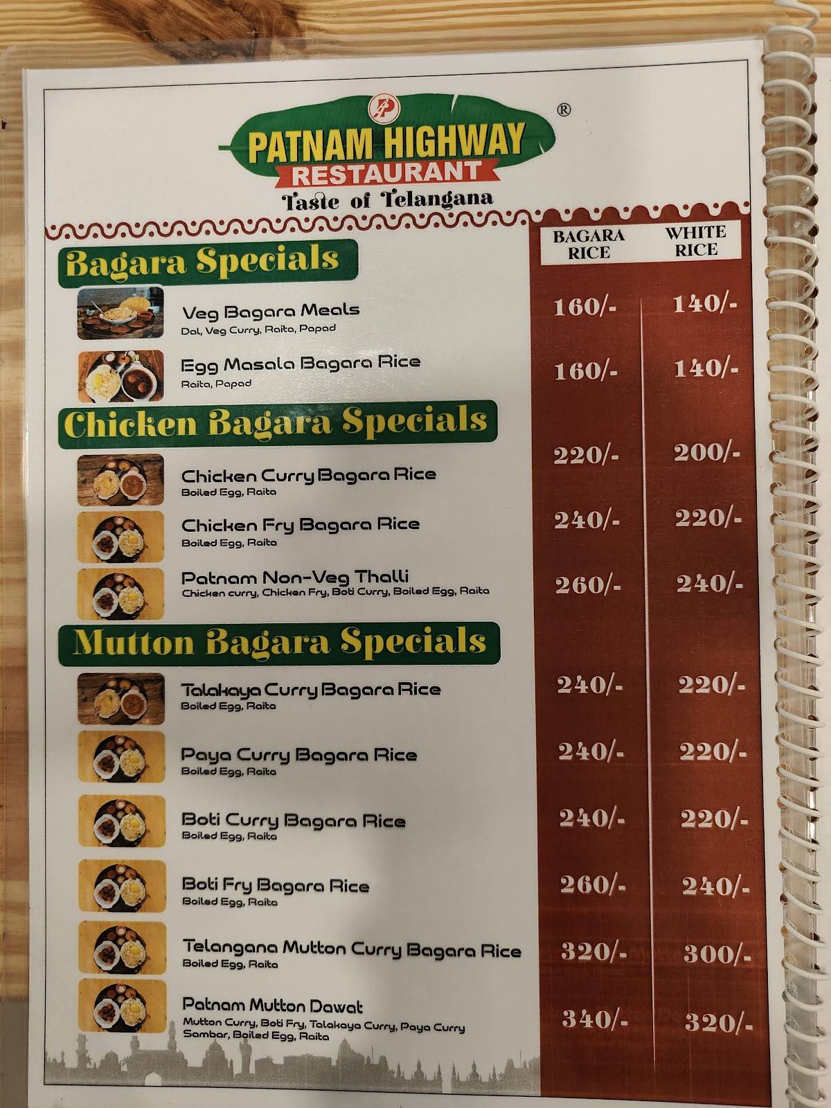 PATNAM HIGHWAY RESTAURANT - KANDI menu