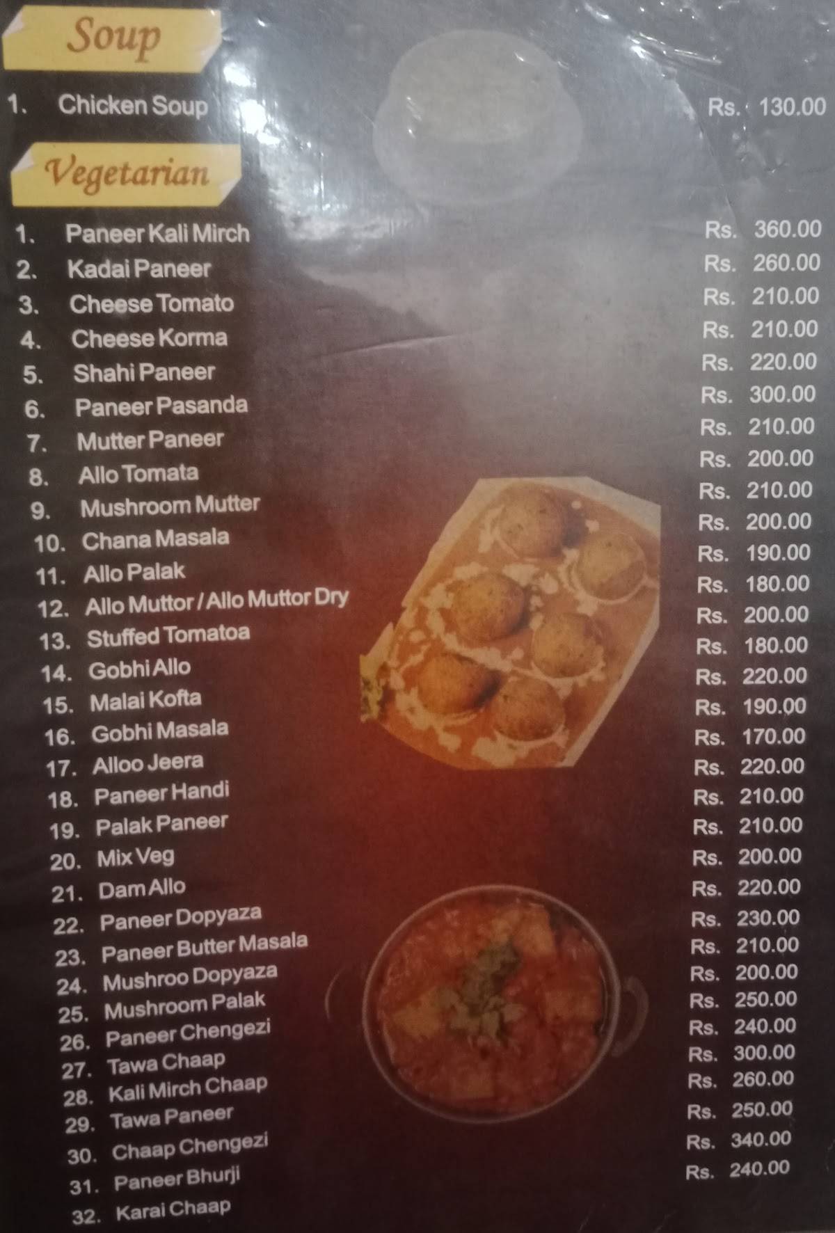 PINDI RESTAURANT menu