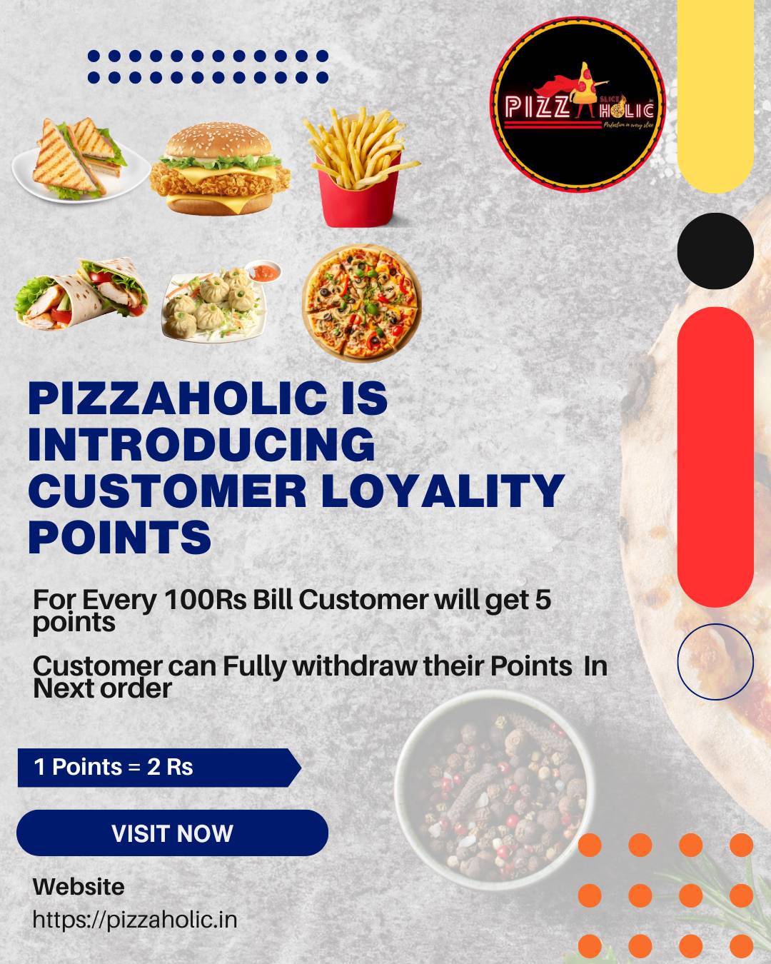PIZZAHOLIC menu
