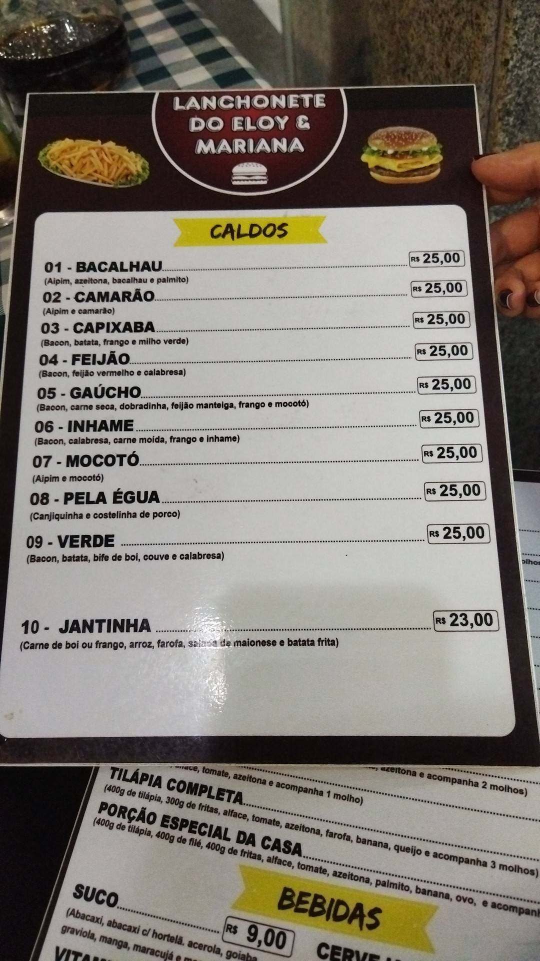 POLENTINHA cardápio