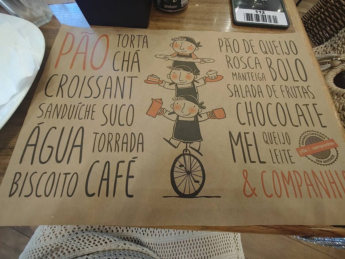 Pão & Companhia. Padaria e Cafeteria cardápio