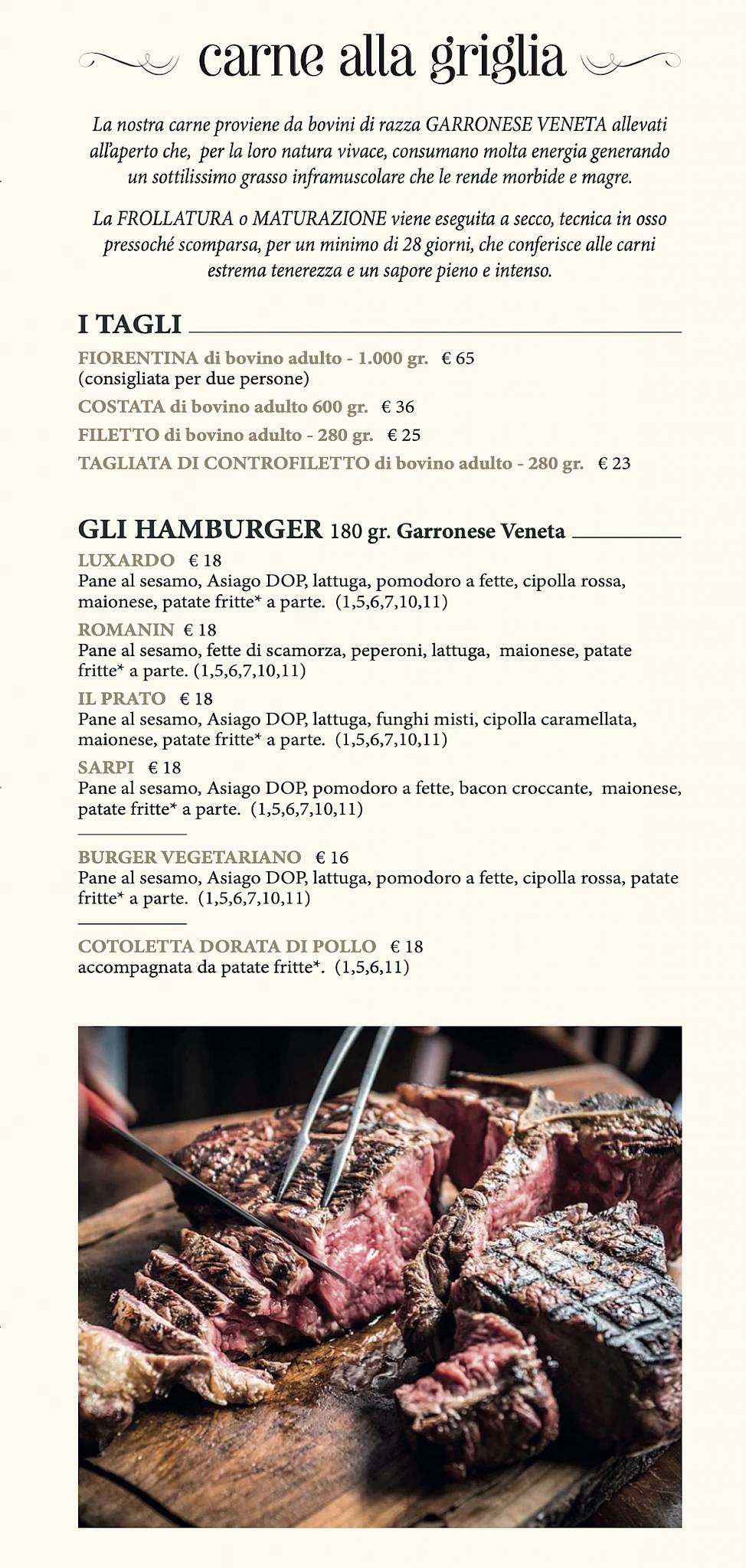 Menu di Forcellini Road 