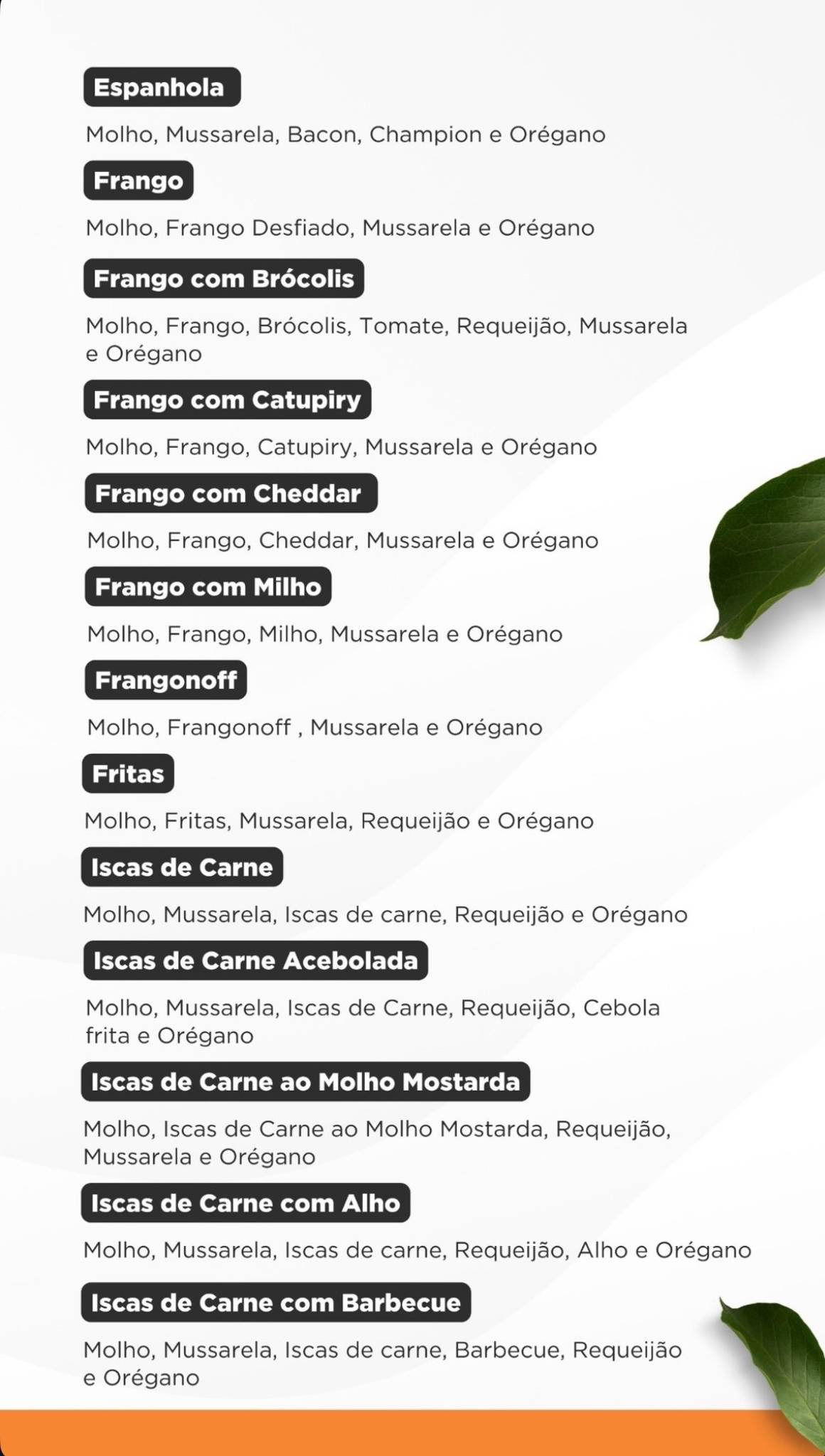 Paiol Pizzas e Petiscos cardápio