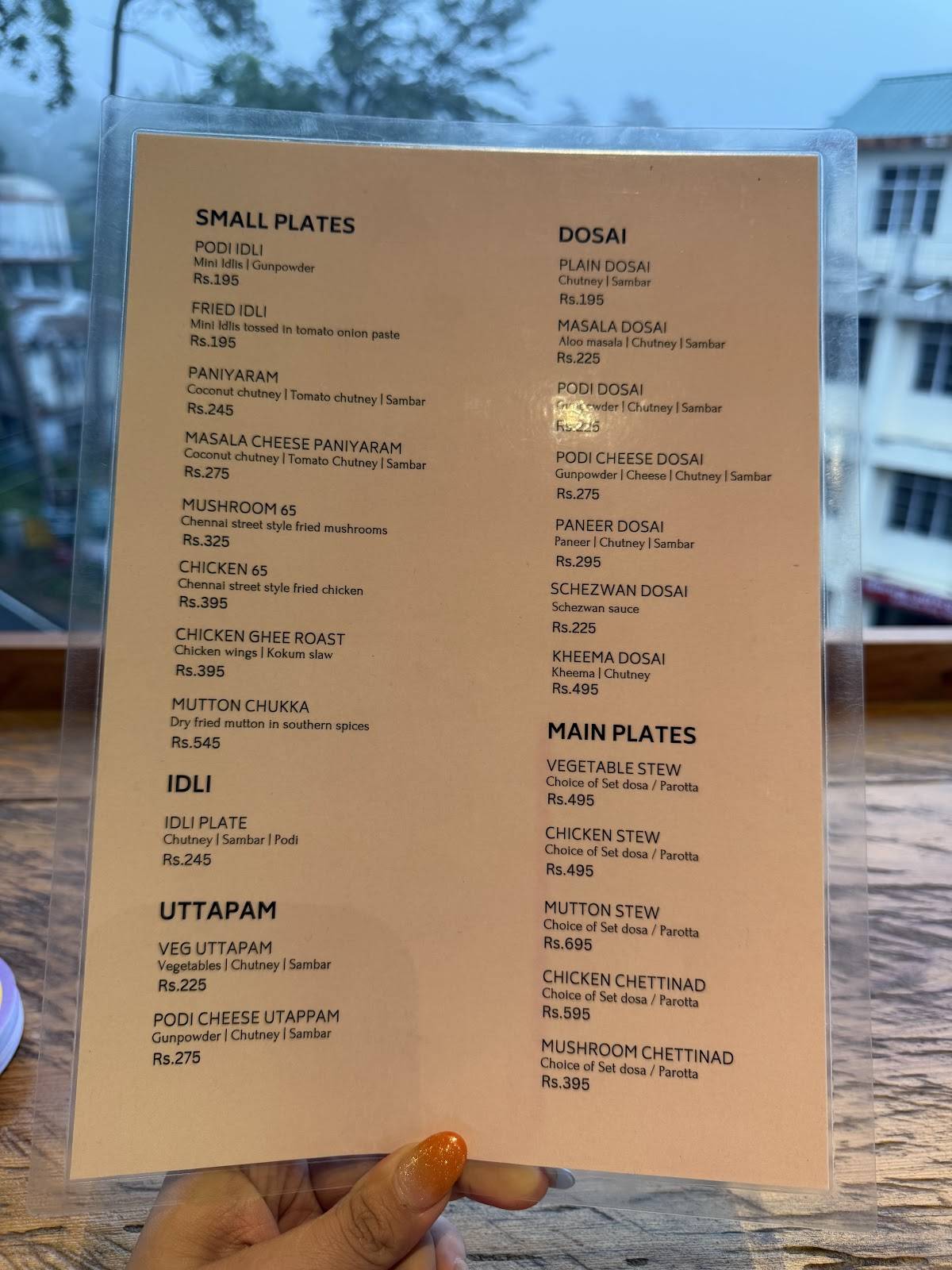 Cliffy's Cafe menu