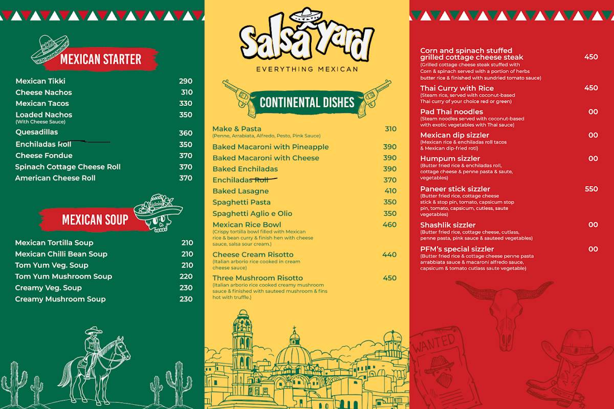 Panam Food Mall (PFM) menu