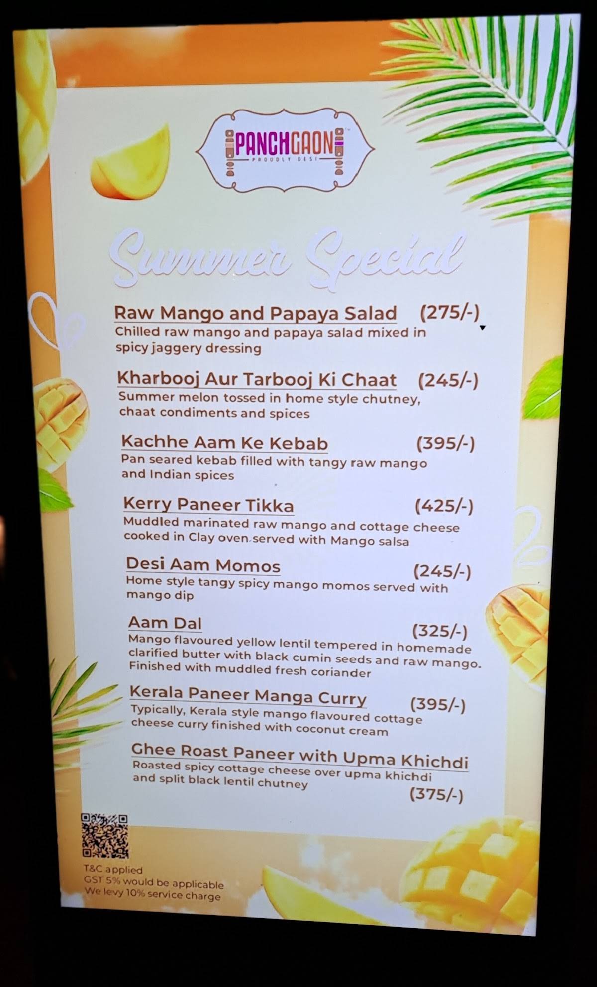 PanchGaon-Proudly Desi Restaurant menu