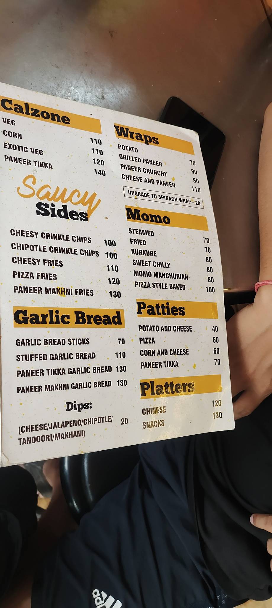 JnJ's menu