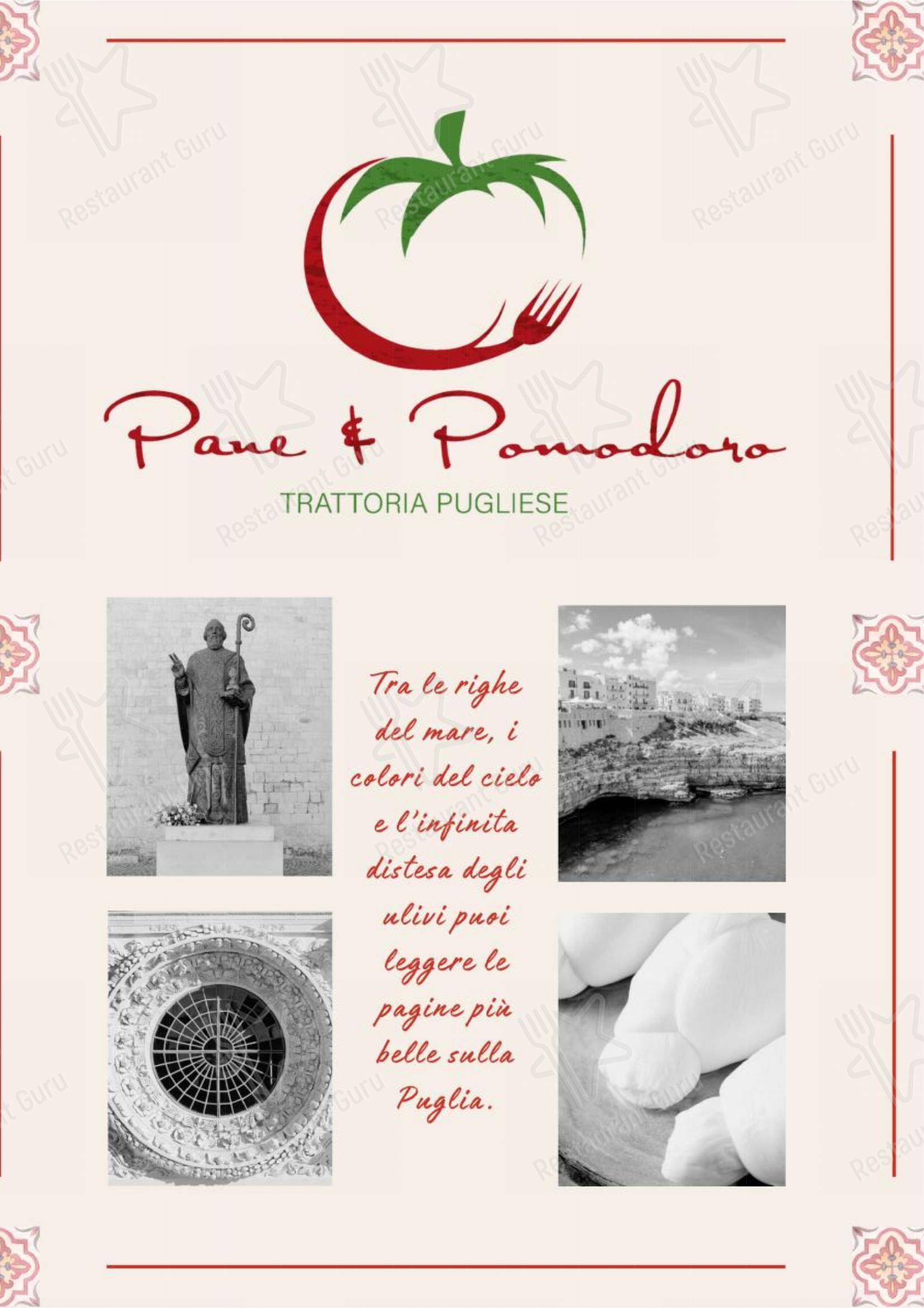 Menu per Pane e Pomodoro ristorante