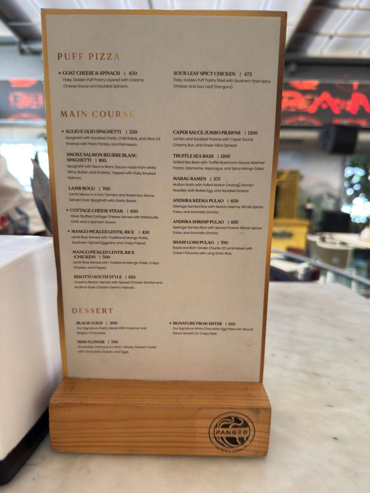 Pangeo menu