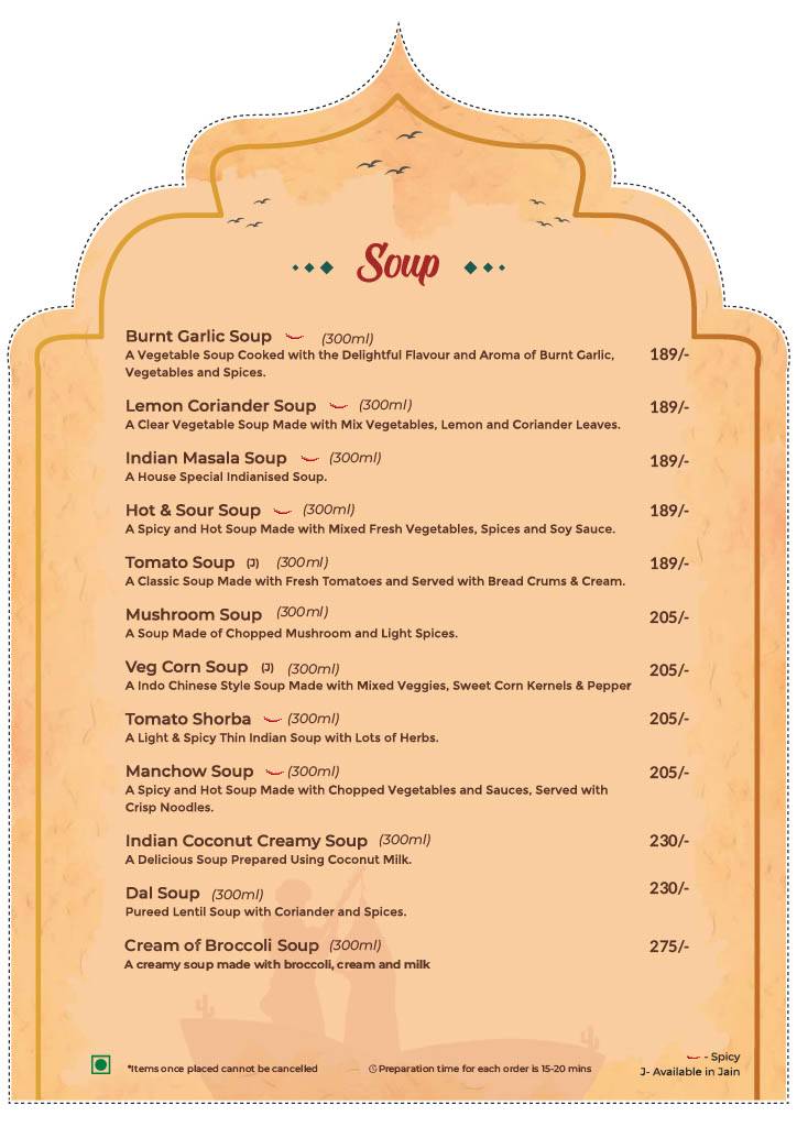 Parampara - Flavours Of India menu