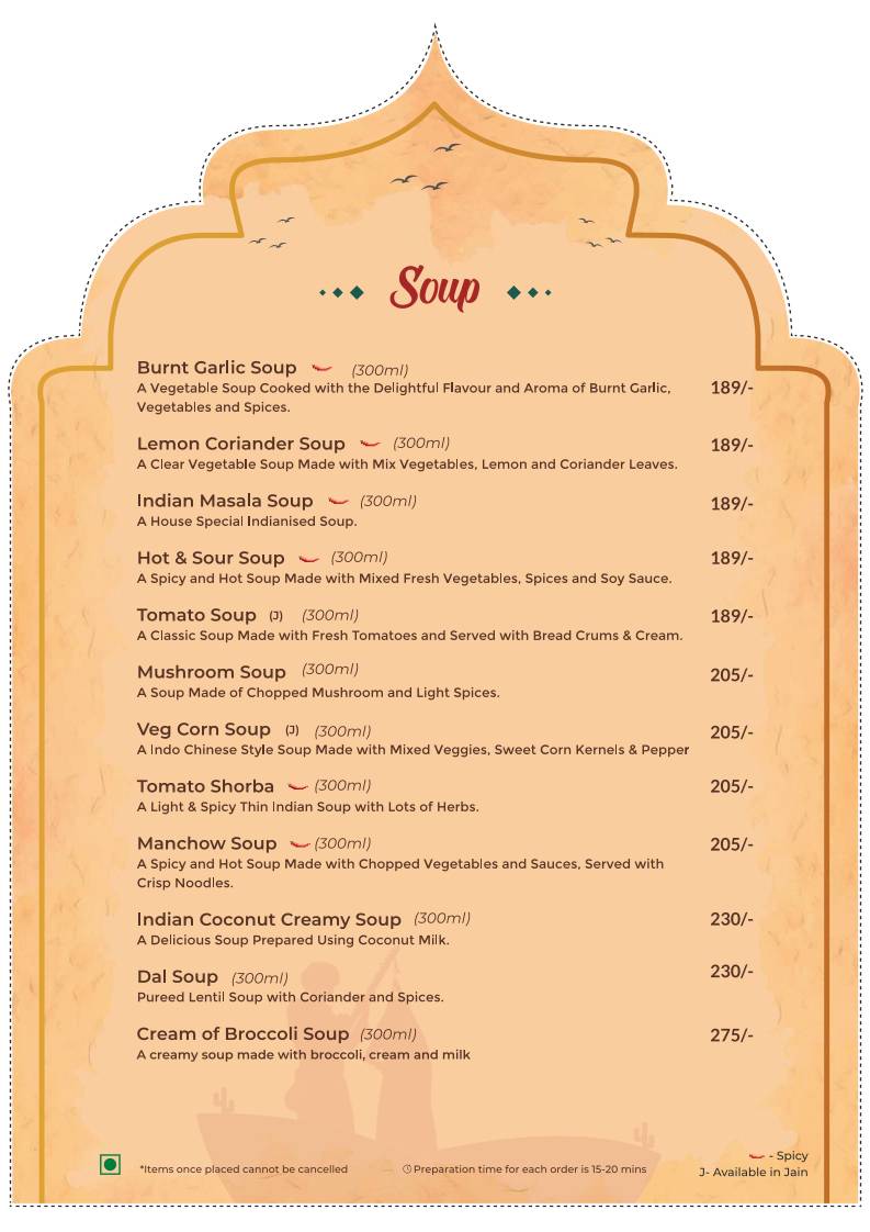 Parampara - Flavours Of India menu