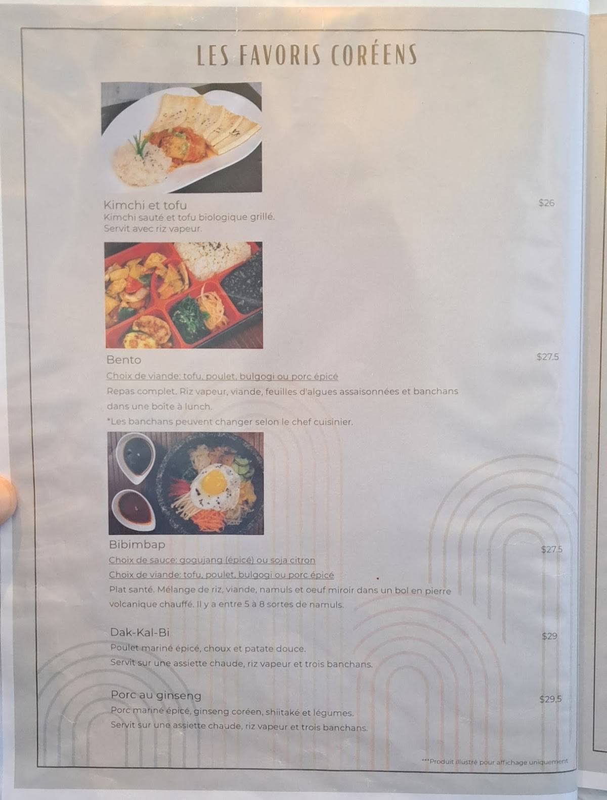 Menu de Parfum de Corée