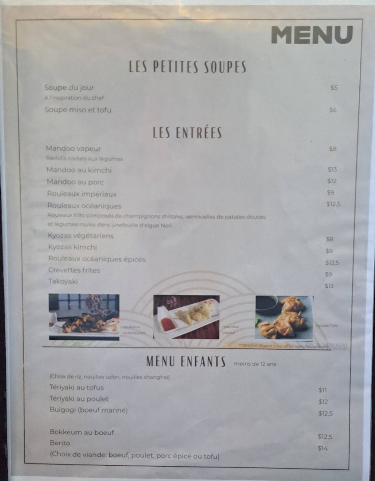 Menu de Parfum de Corée