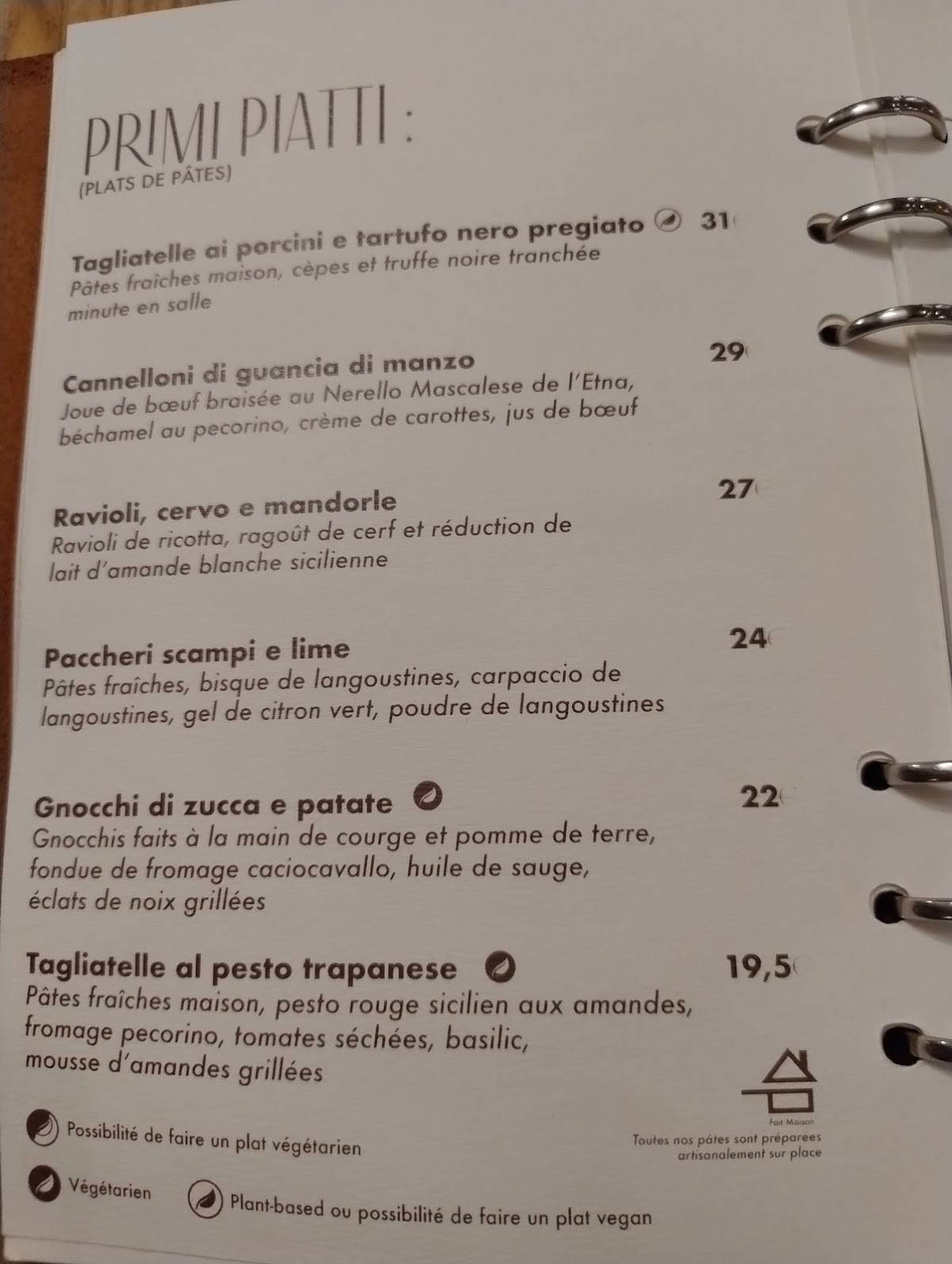 Menu de Origini