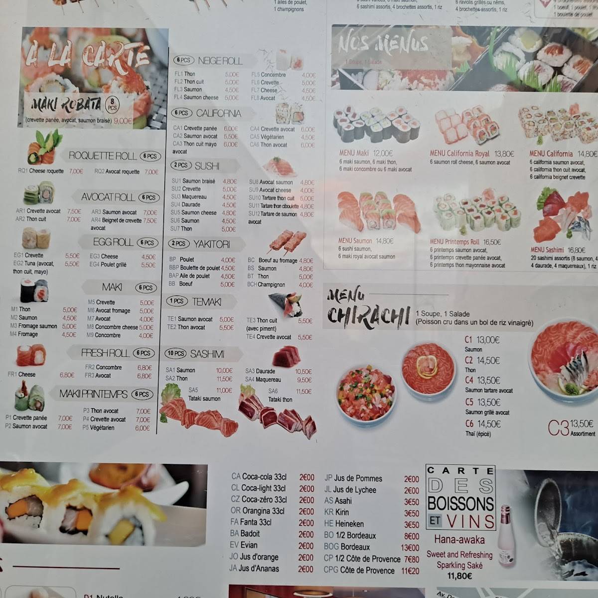 Menu de Robata