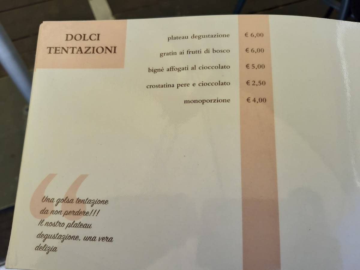 Menu di Pasticceria Colombo 