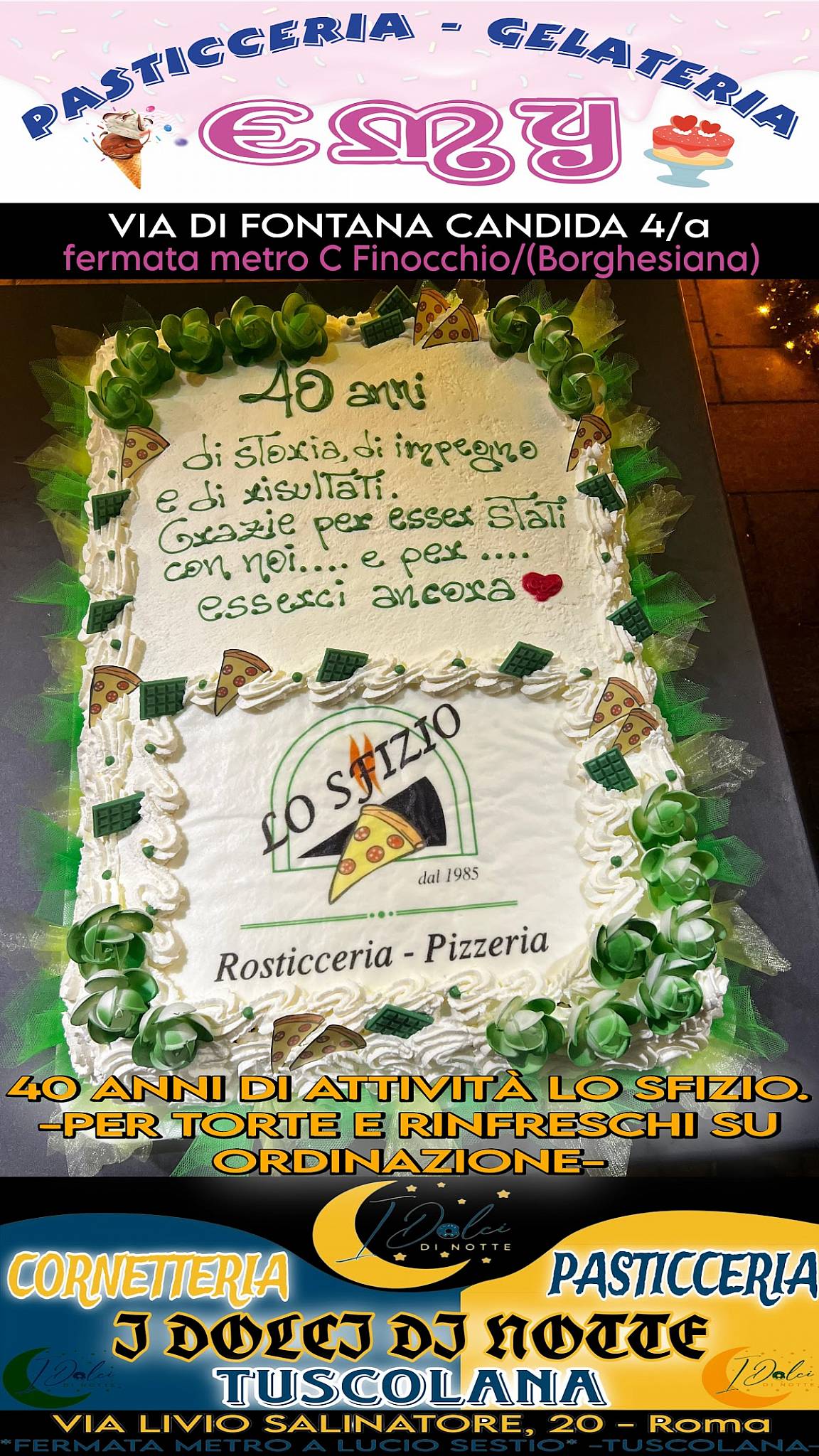 Menu di Pasticceria Gelateria Emy 