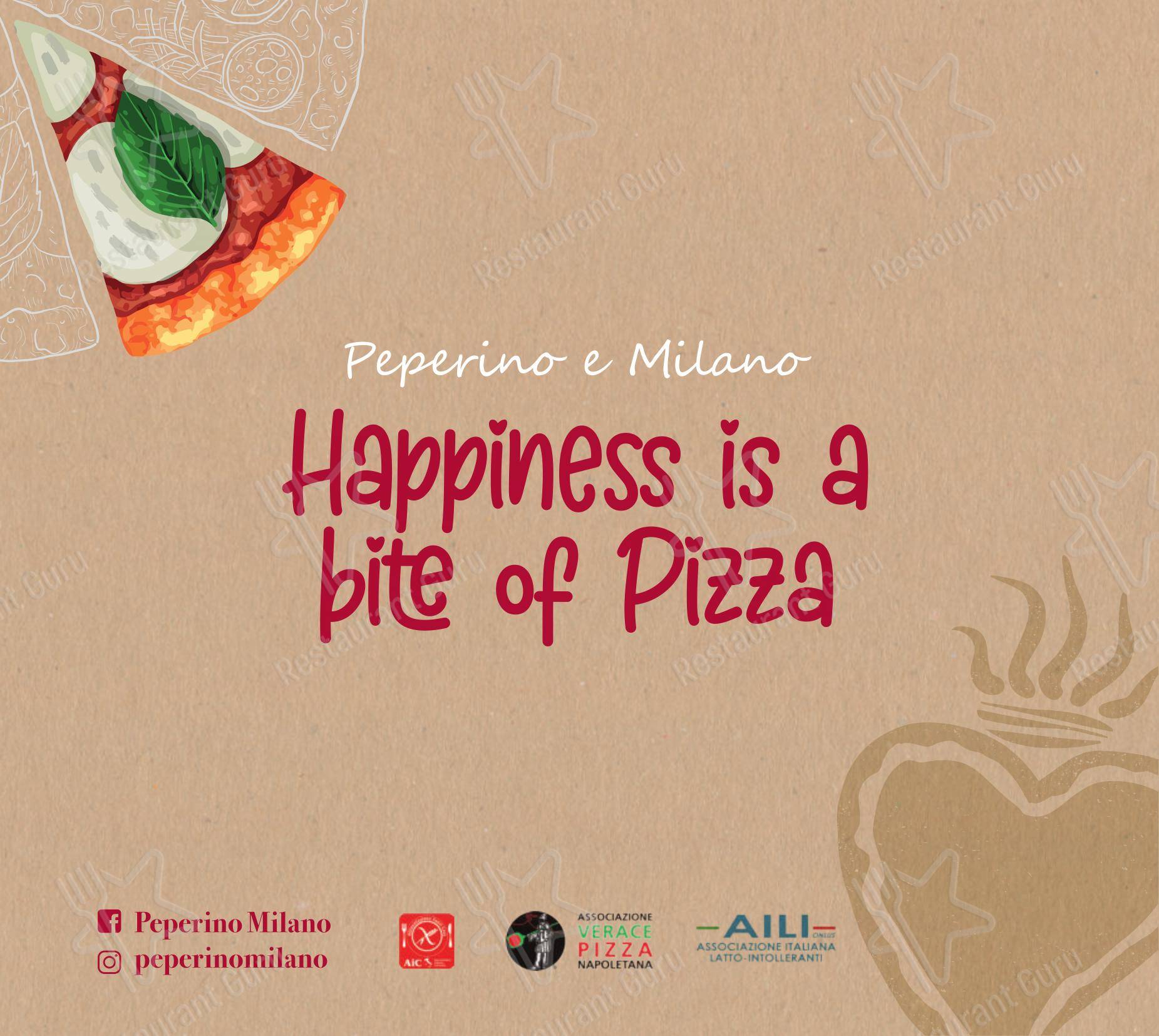 Peperino e Milano in Milano - 菜单