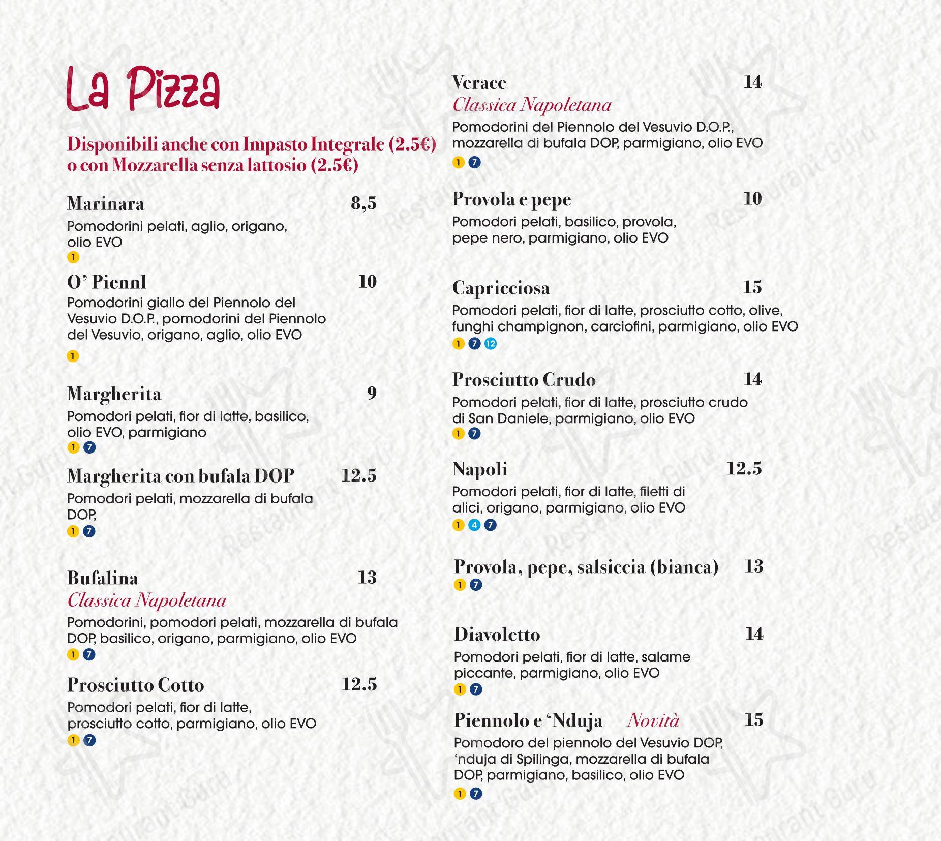 Peperino e Milano in Milano - Menu