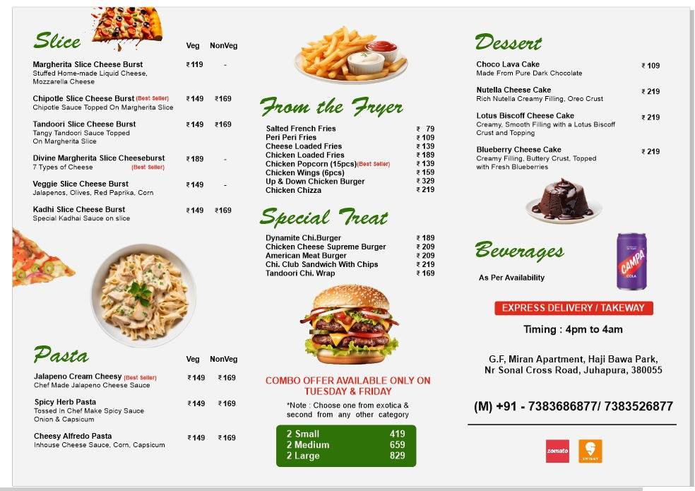 PerPiz menu