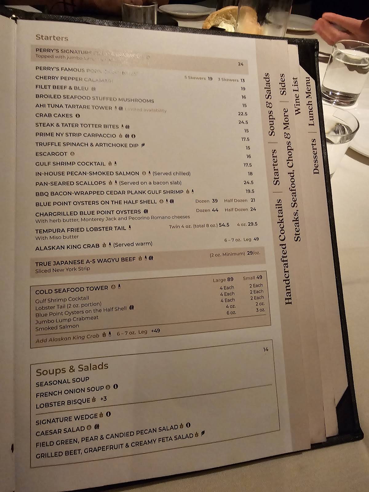 Menu At Perry's Steakhouse & Grille, Grapevine