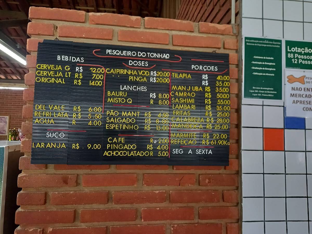 Menu Em Pesqueiro Do Tonh O Restaurante Salto De Pirapora Rodovia Francisco Jos Ayub