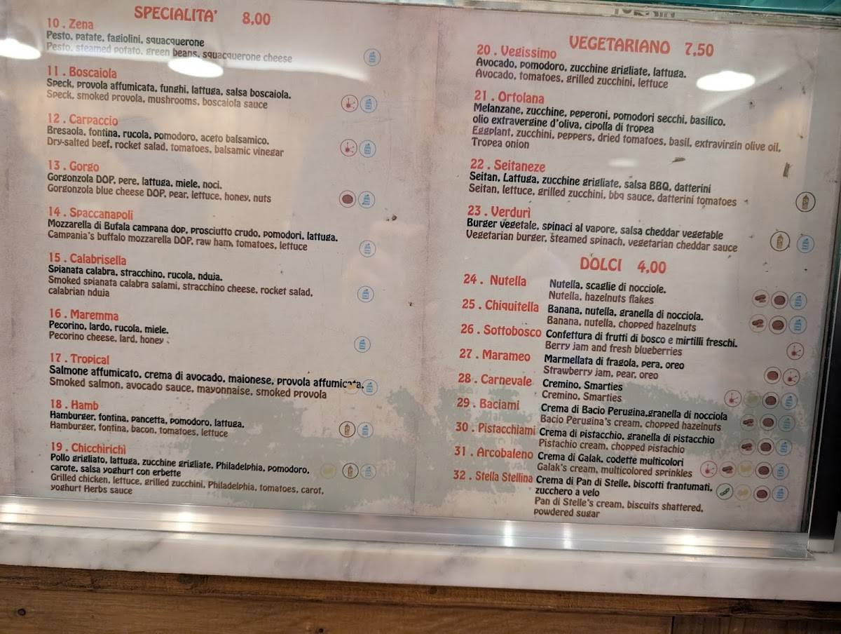 Menu di Piadina Divina 