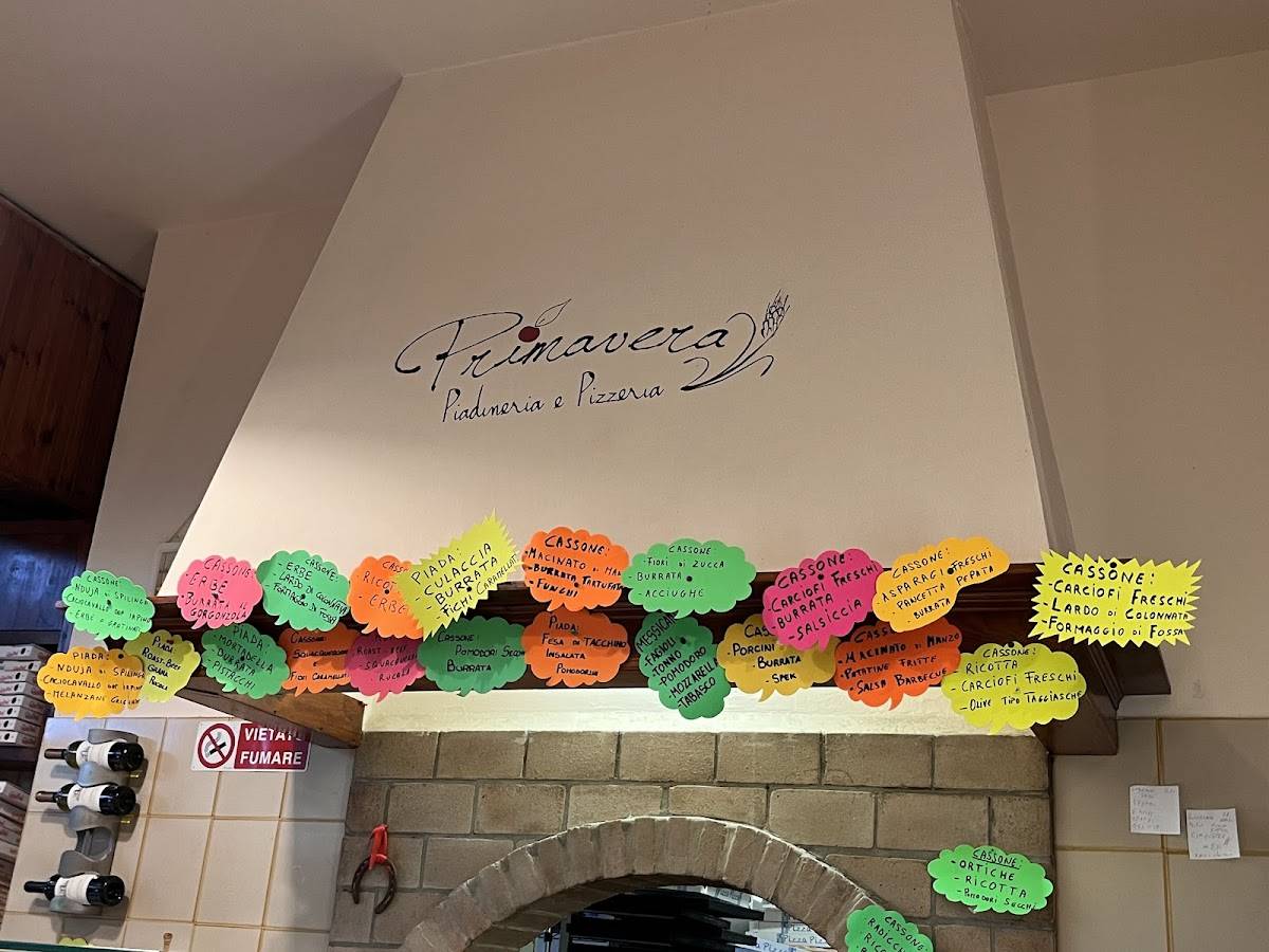 Menu di Piadineria Primavera 