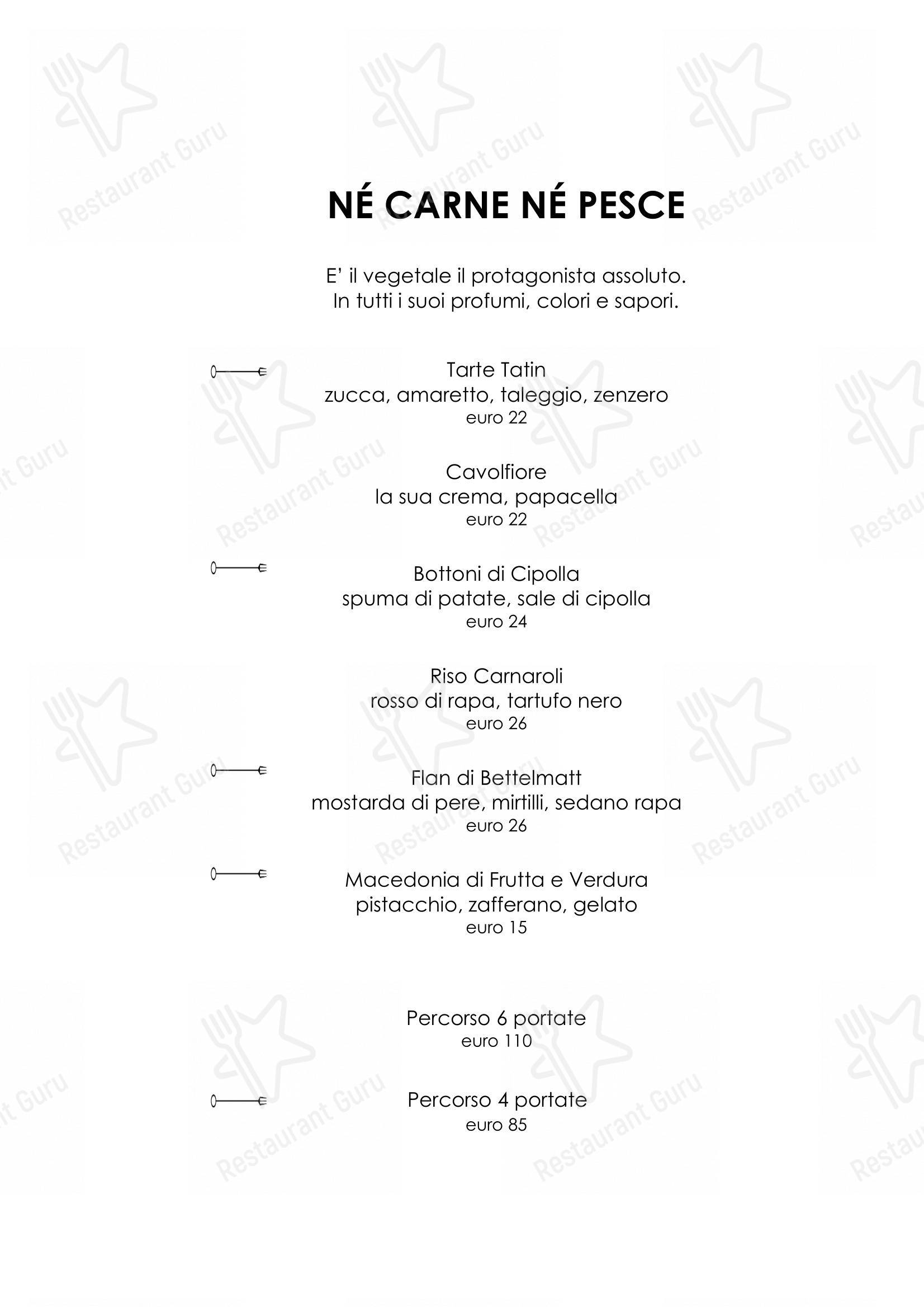 Menu di Ristorante Piccolo Lago - Ночное меню
