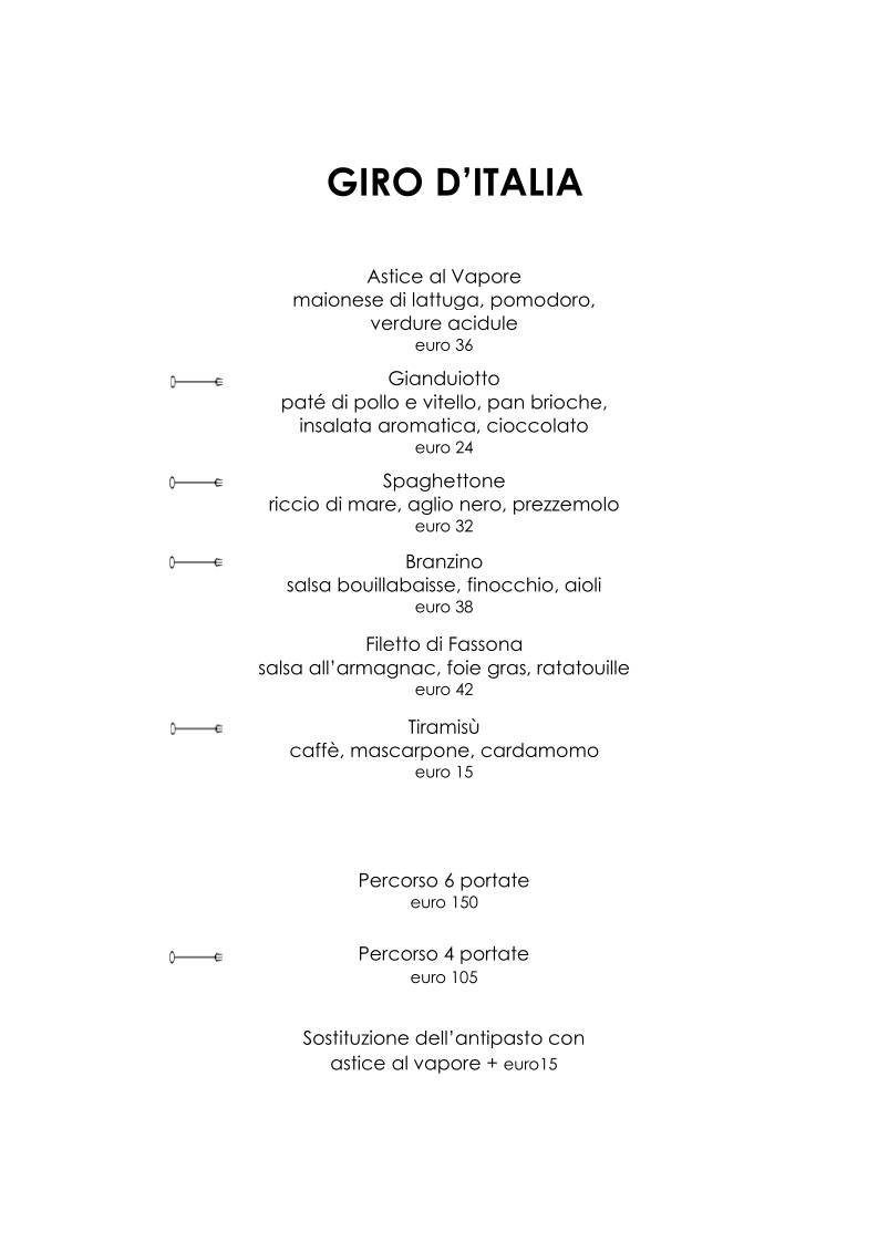 Menu di Ristorante Piccolo Lago 