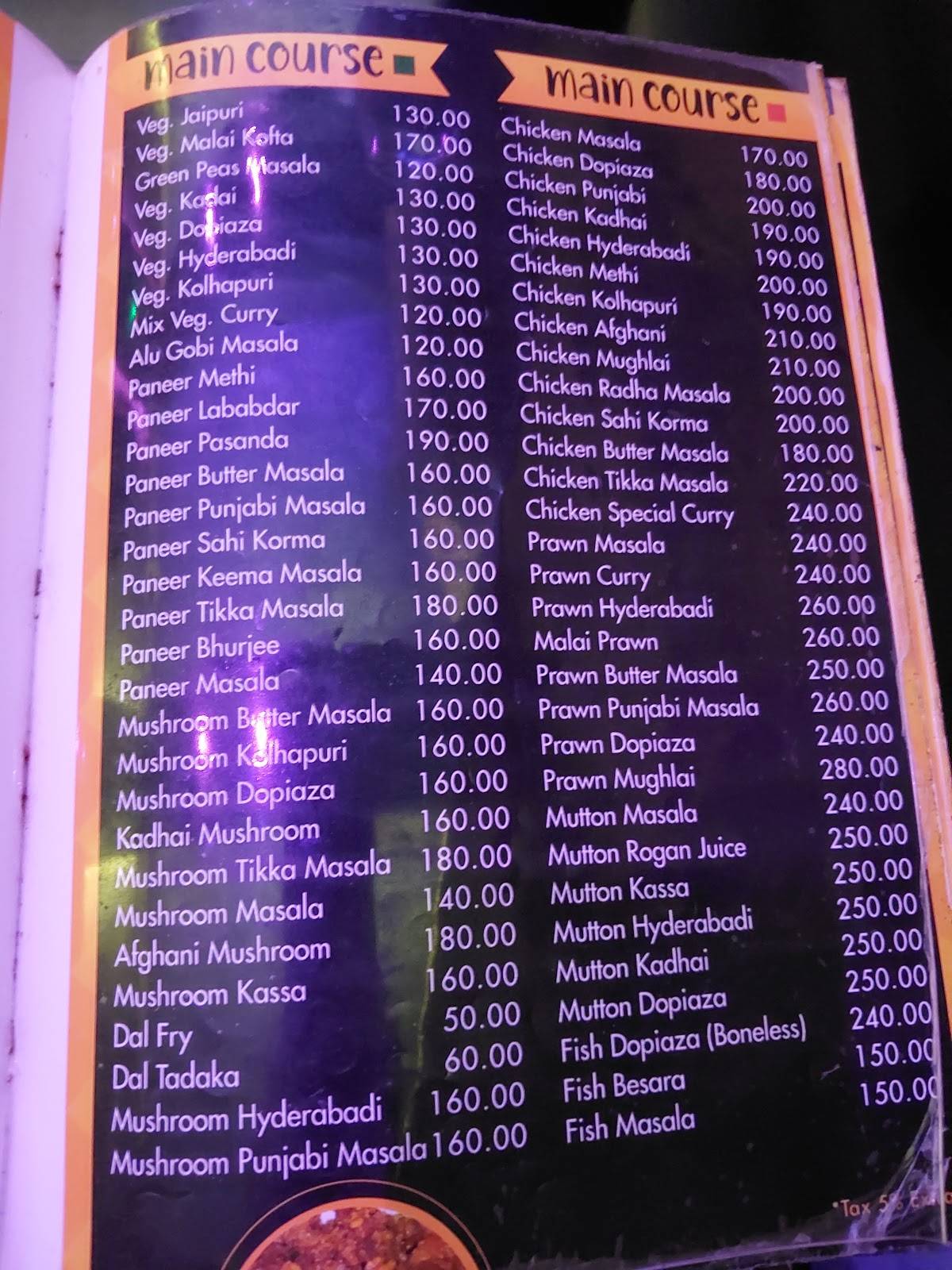 Pintu's Kitchen menu