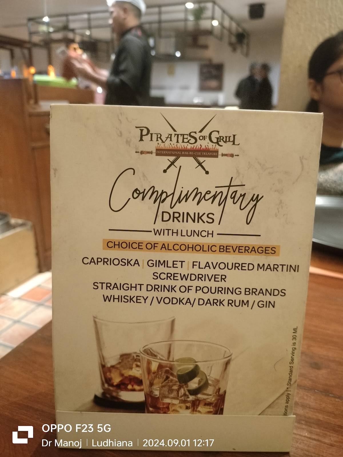 Pirates Of Grill menu