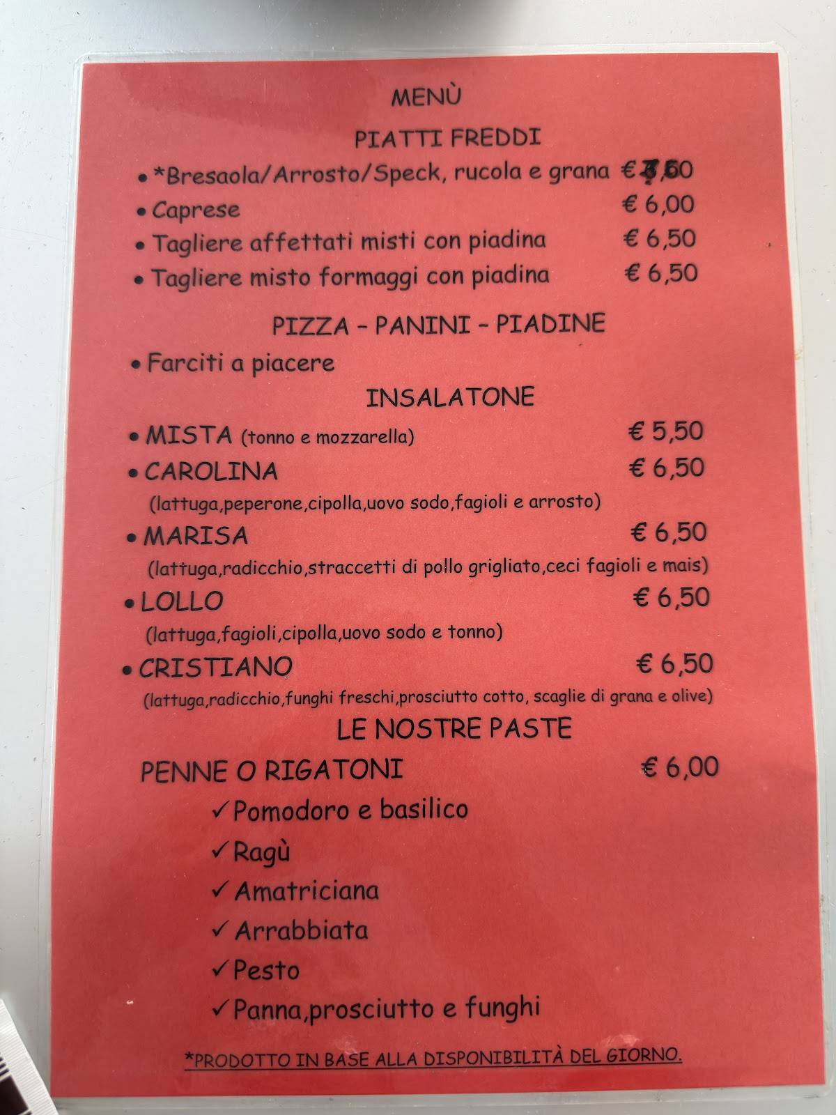 Menu di Pit Stop Cafe 