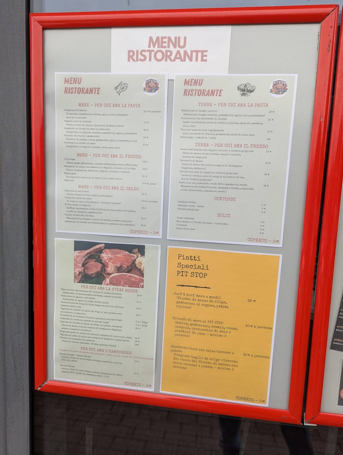 Menu di Pit Stop 
