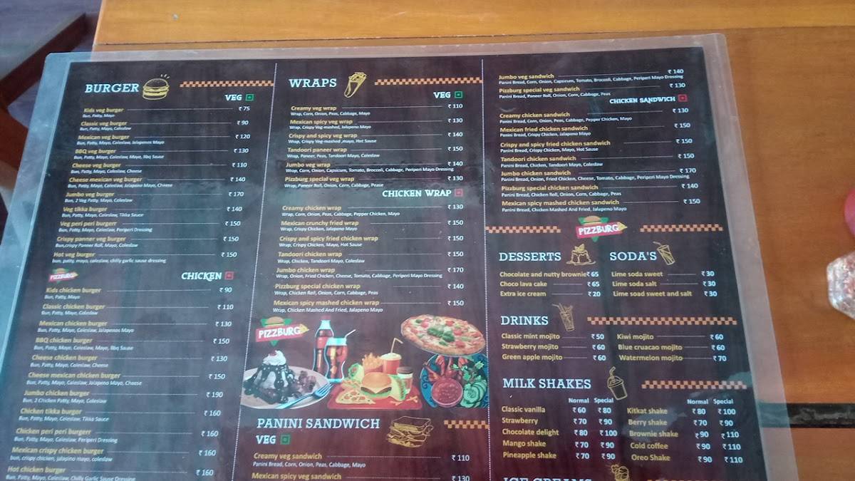 Menu at PizzBurg, Gobichettipalayam, Ground Floor