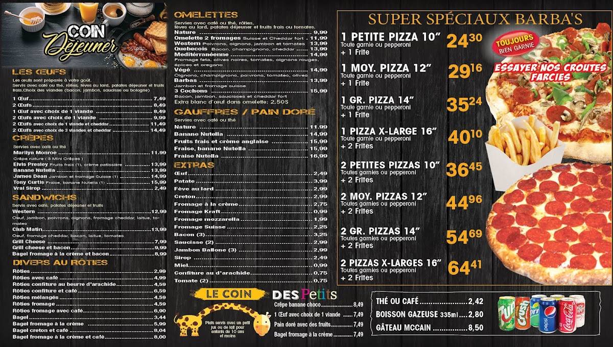 Menu de Restaurant Barba's