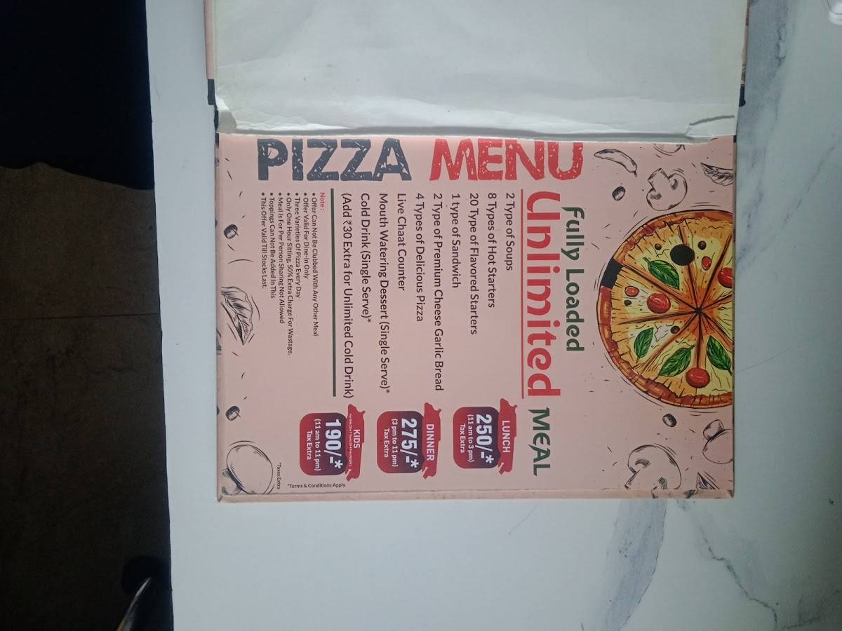 Pizza Burst menu