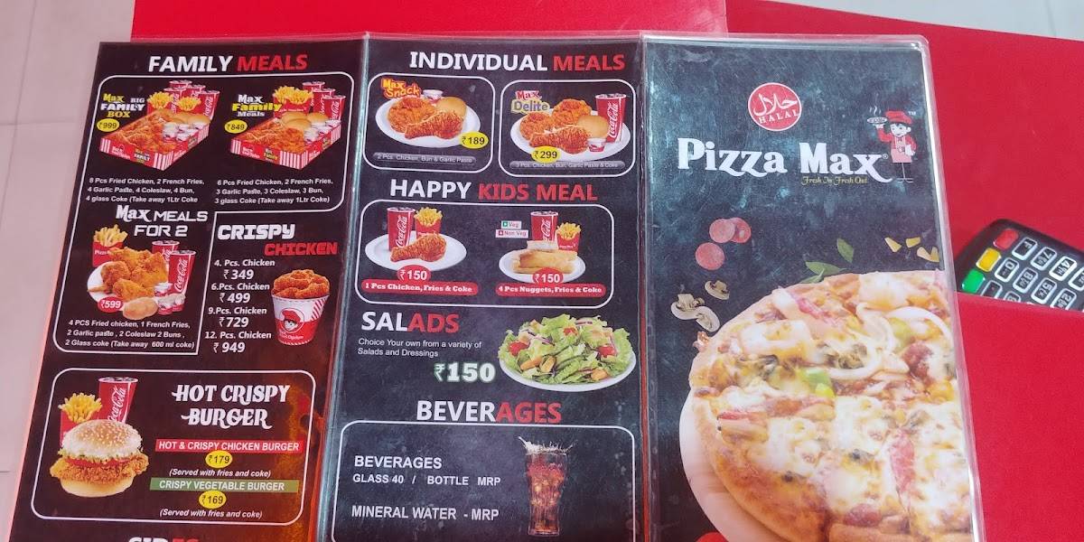 Pizza Max menu