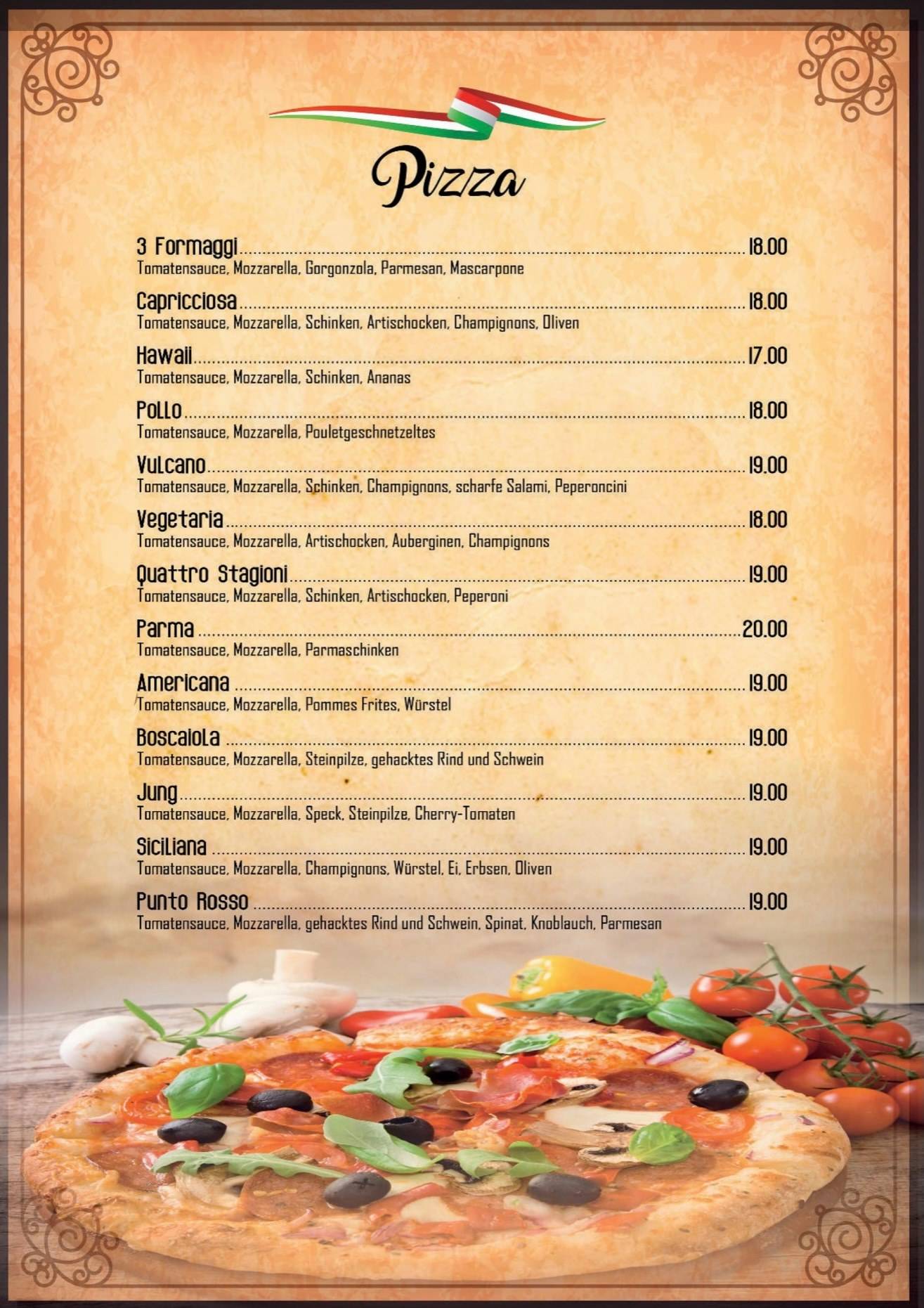 Menu di Pizza Punto Rosso 