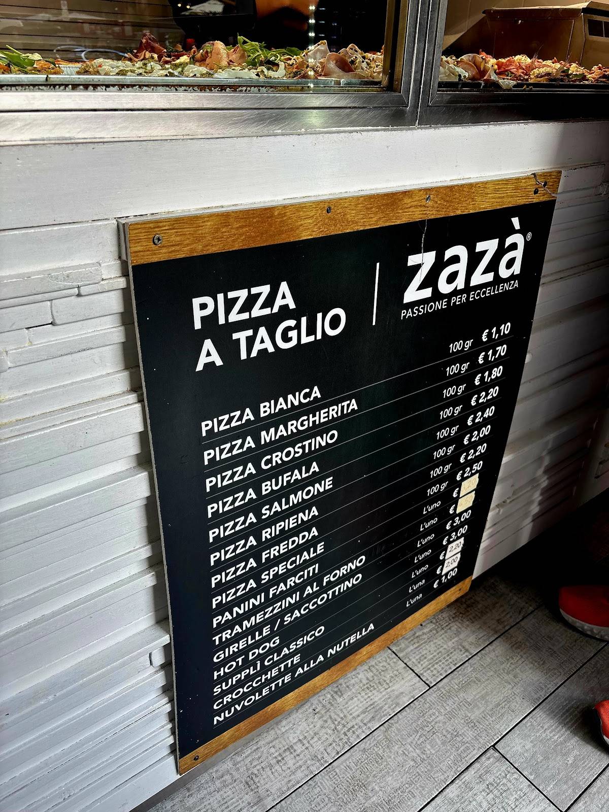Menu de Pizza Zazà