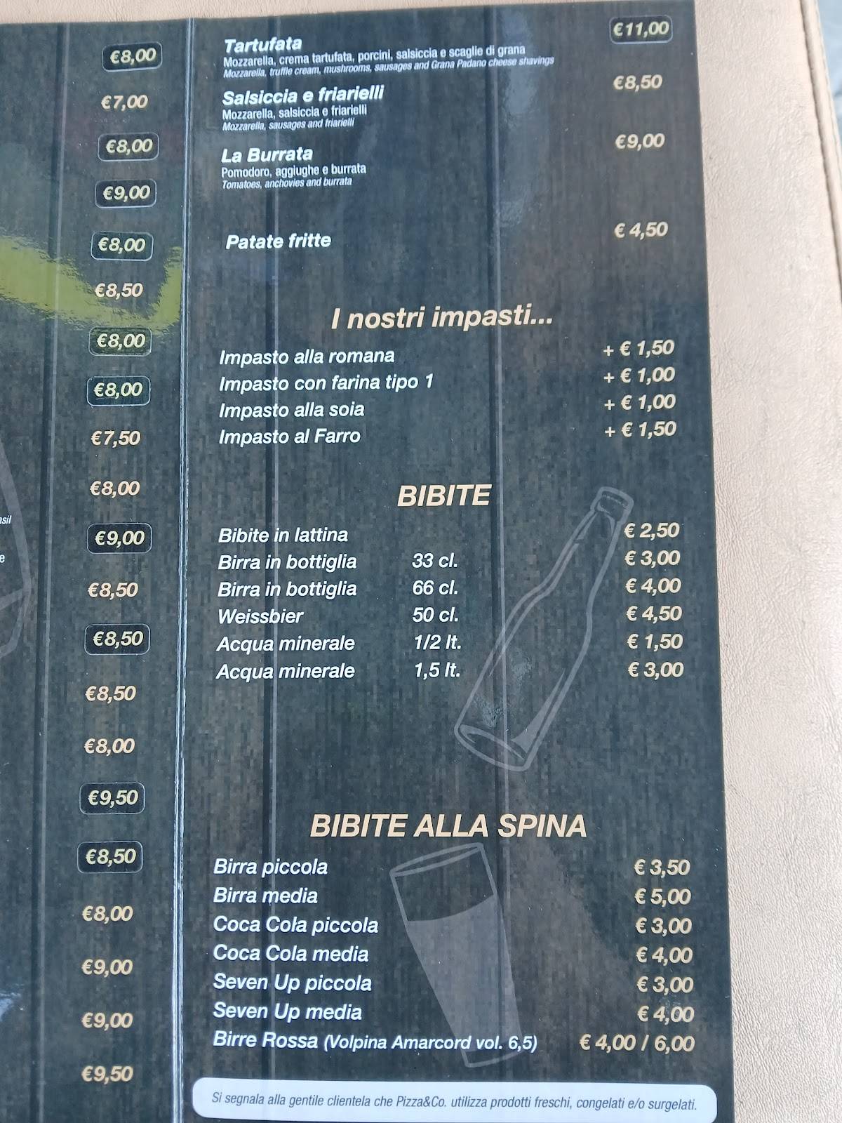 Menu di Pizza & Co 