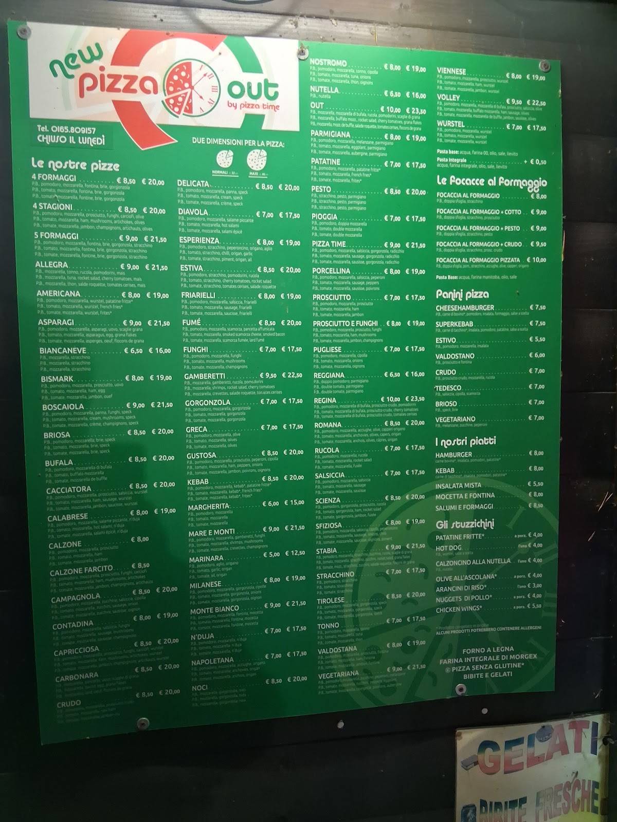 Menu di PizzaOut di Ghidotti Marco 