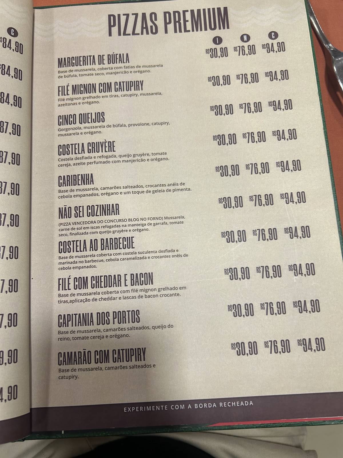 Restaurante e Pizzaria Atlântico cardápio