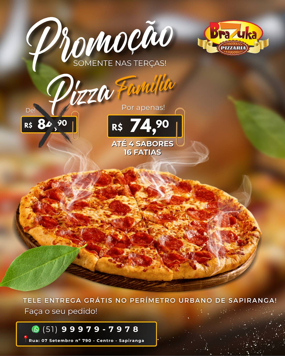 Pizzaria Brazuka Sapiranga cardápio