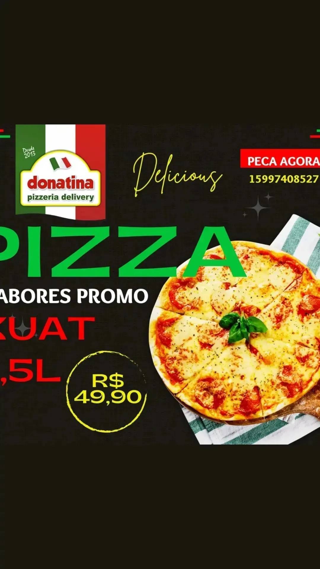Pizzaria Donatina Sorocaba Central Parque A Melhor Pizza cardápio