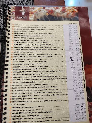 Pizzaria Levitas cardápio
